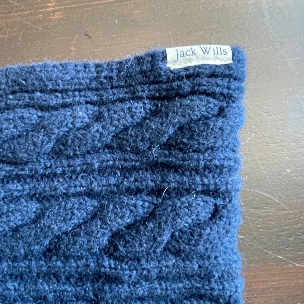 Jack Wills Navy Blue Cable Knit Snood Infinity Scarf Neck Warmer One Size